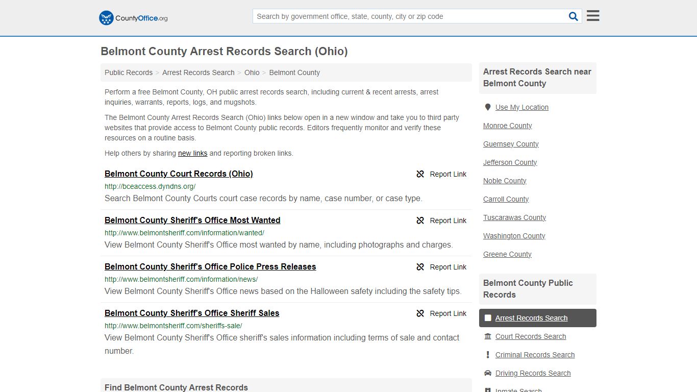 Arrest Records Search - Belmont County, OH (Arrests & Mugshots)